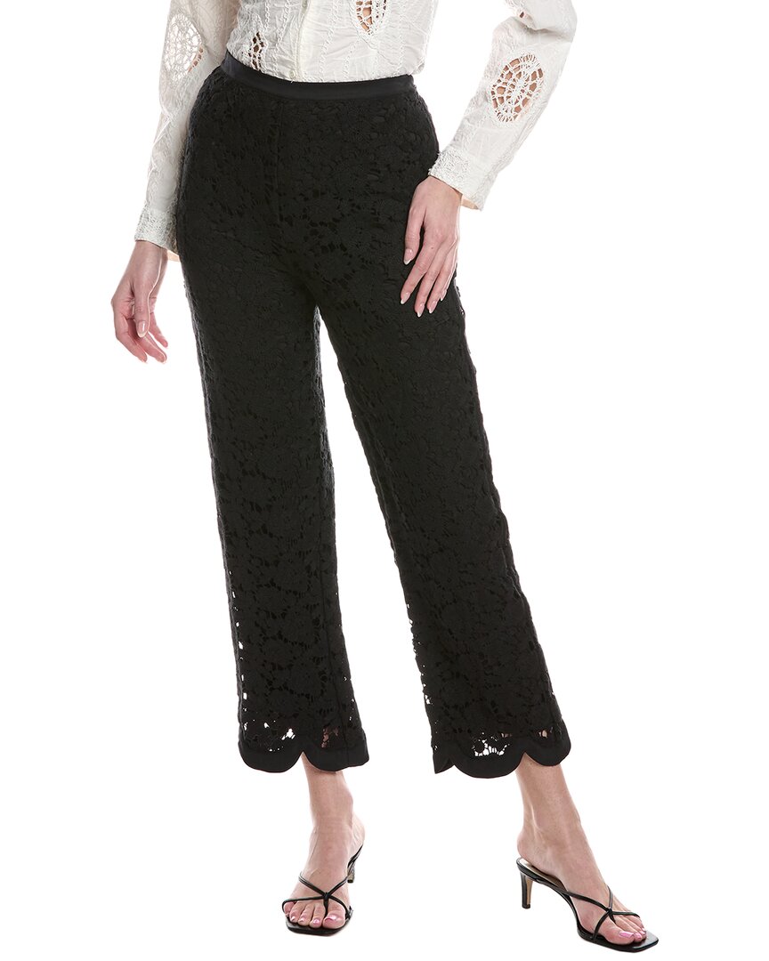 

Брюки Rebecca Taylor Retro Lace из смесового шелка, черный