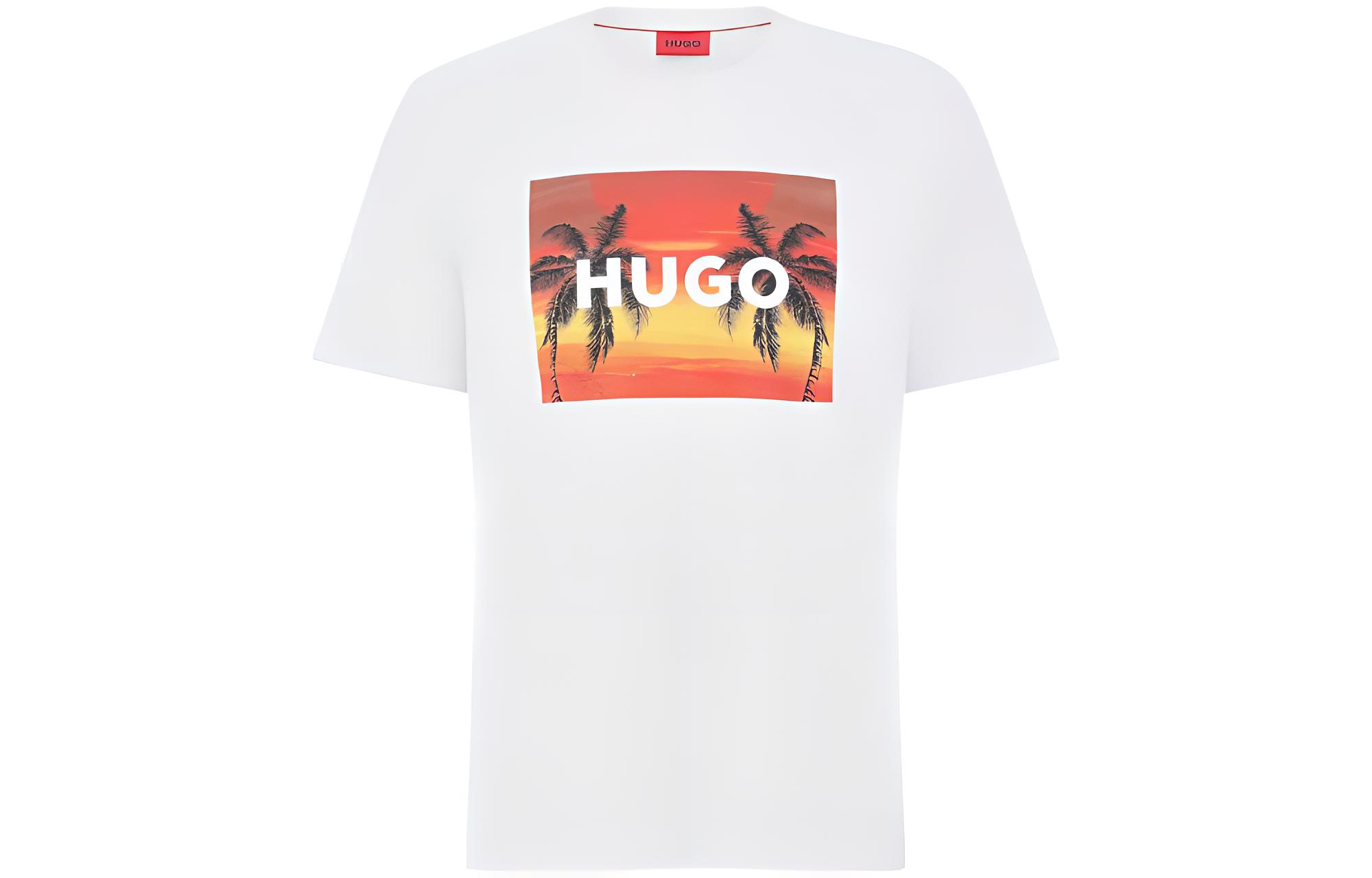 

HUGO BOSS Футболка мужская белая SS23, Белый, HUGO BOSS Футболка мужская белая SS23