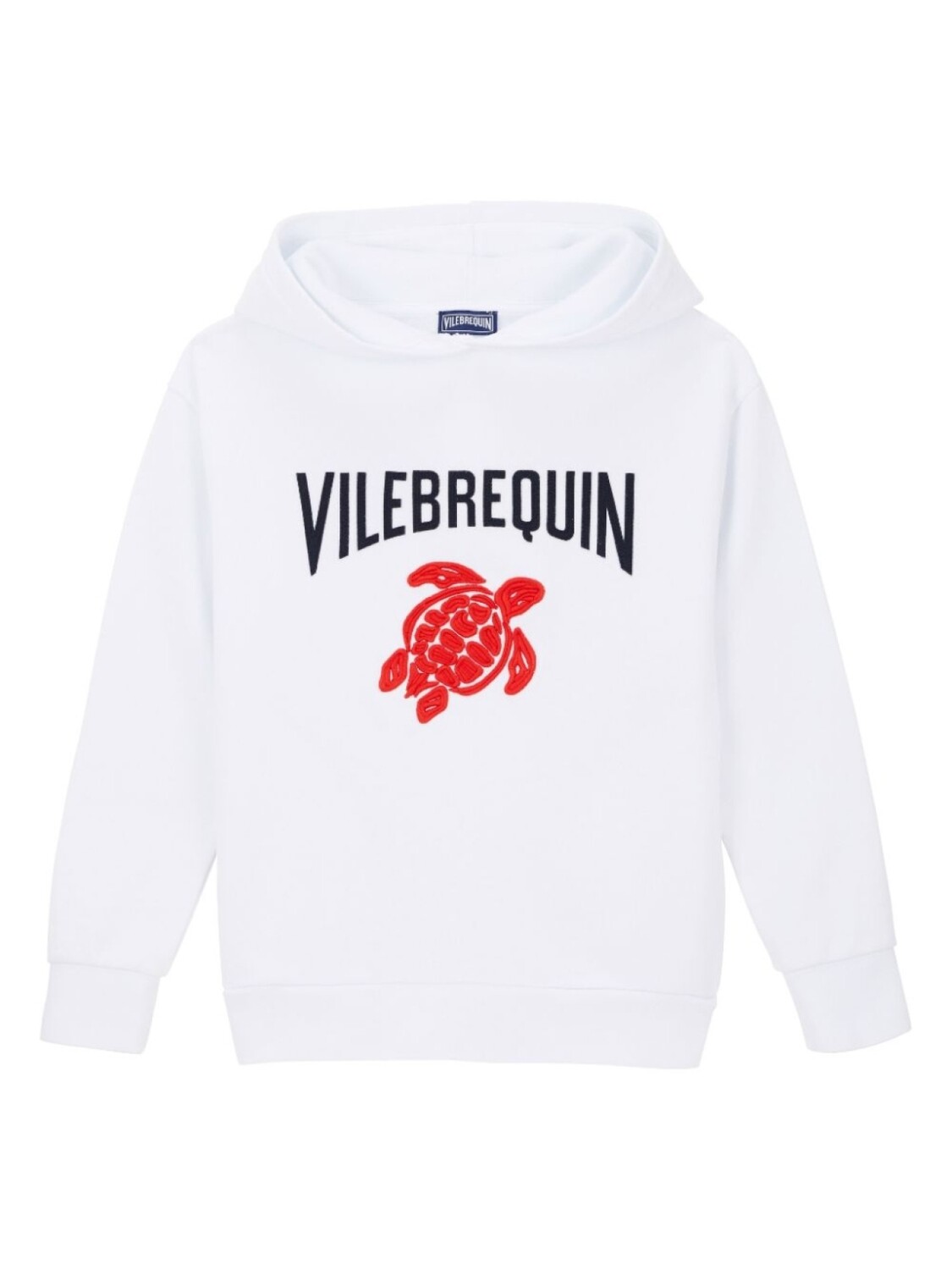 

Vilebrequin Kids толстовка с капюшоном из органического хлопка с вышитым логотипом, белый