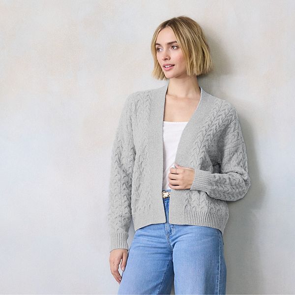 

Кардиган с ажурным узором для подростков Lc Lauren Conrad, Cloudy Gray