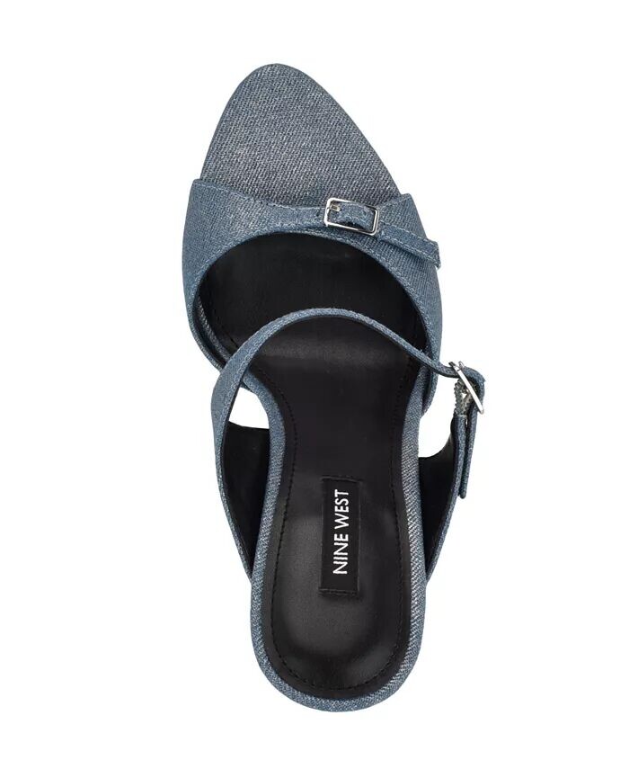 Женские босоножки Reida с открытым носком Nine West, серебряный — фото 4