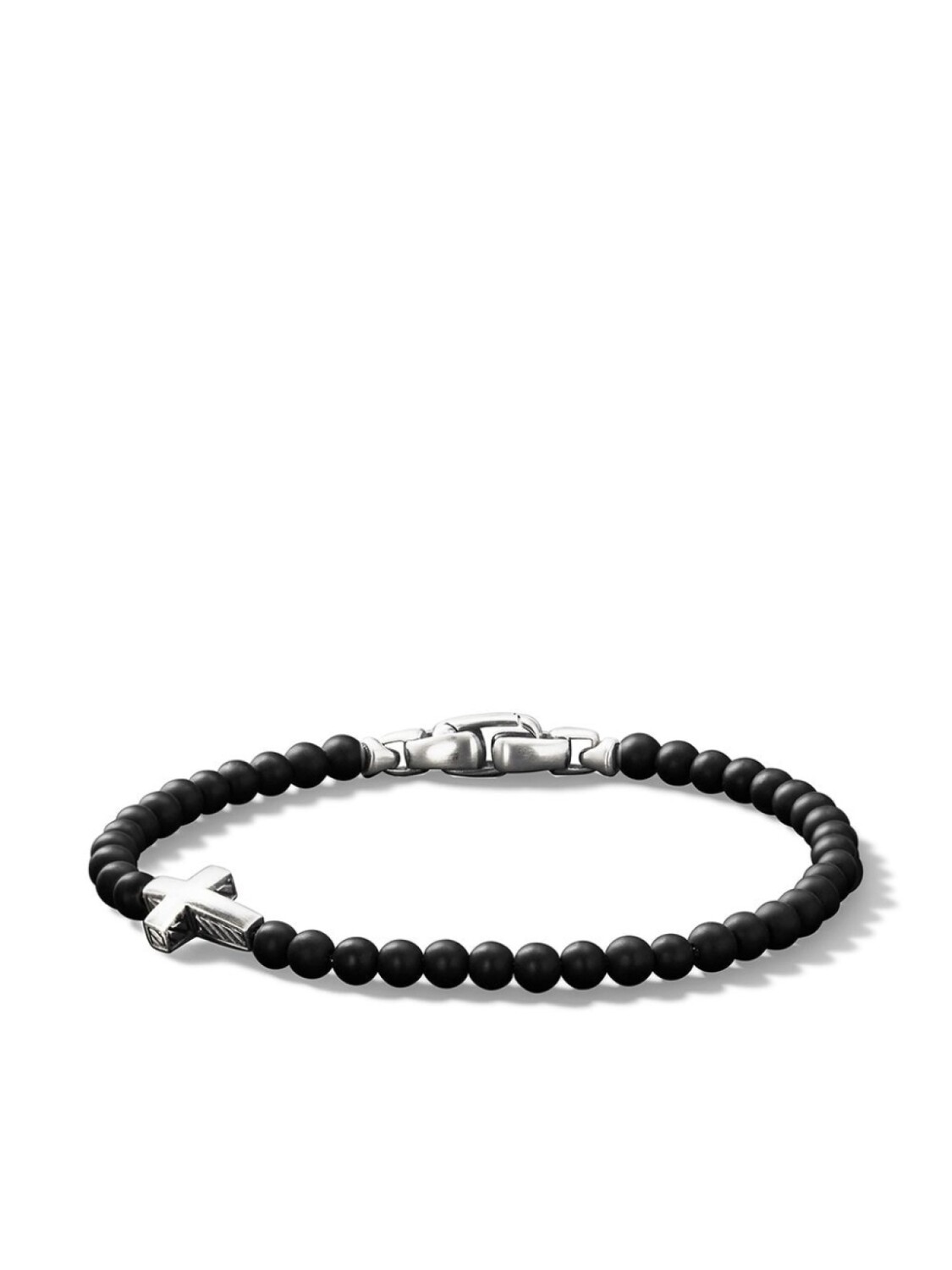 

Серебряный браслет Spiritual Beads Cross Station с ониксом David Yurman, черный