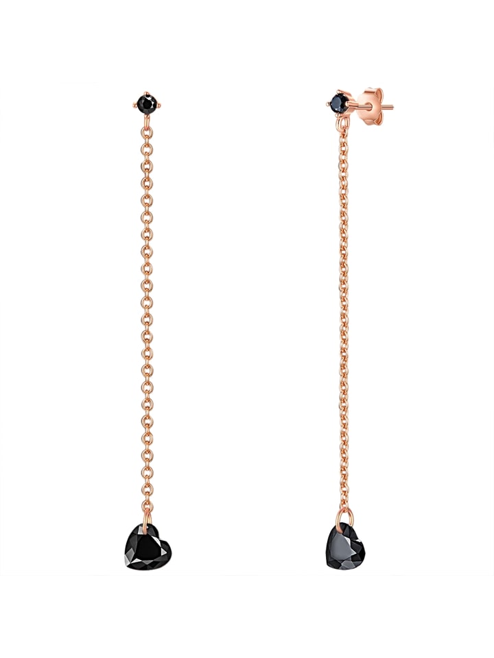 

Glanzstücke München Серьги в форме сердца из стерлингового серебра со шпинелем в оправе из розового золота