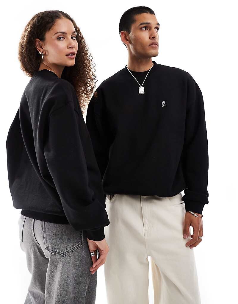

Dr Denim – Kenan – черная тяжелая толстовка унисекс с круглым вырезом