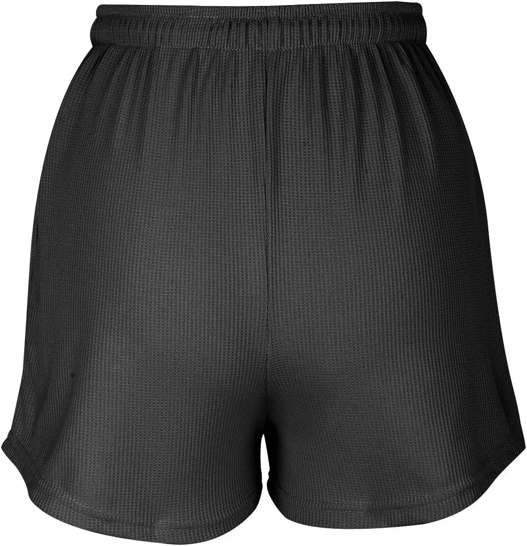 Шорты бермуды женские с высокой талией на завязке, свободные, Black — фото 4
