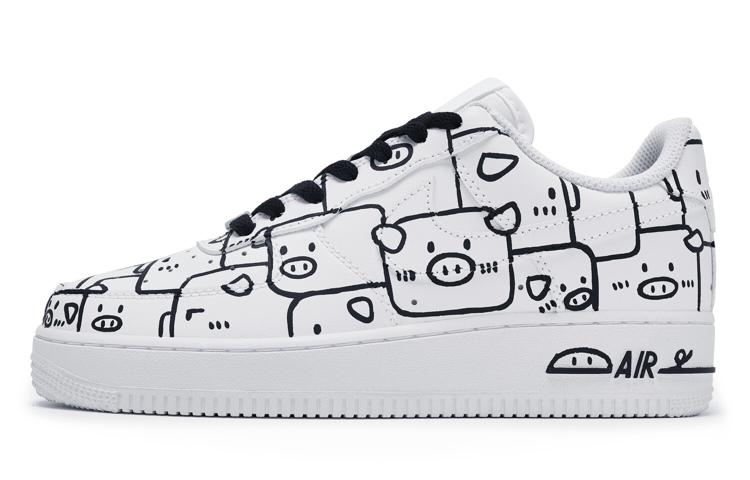 

Кроссовки Nike Air Force 1 Skateboard Shoes Men Low-Top Black White, черный/белый