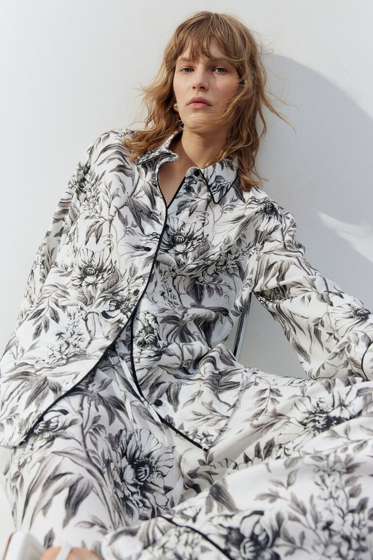 

Блузка с окантовкой H&M, белый