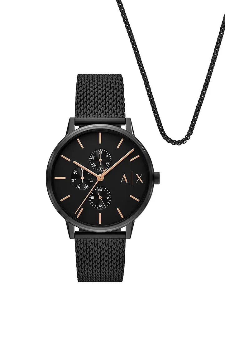 

Часы и ожерелья Armani Exchange, черный