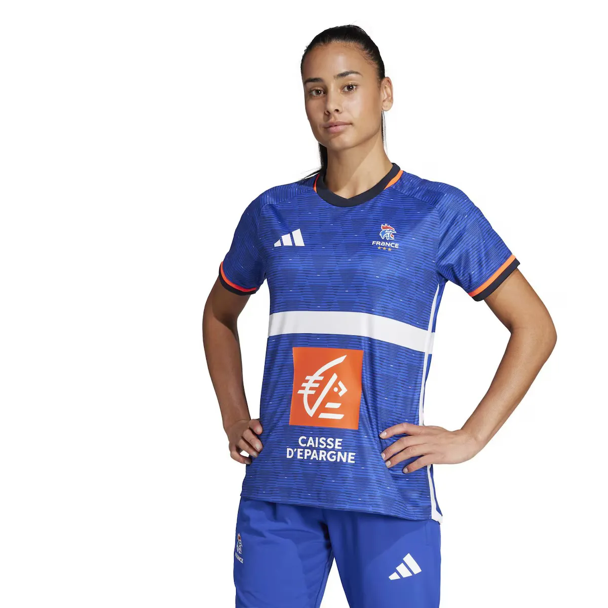 Женская гандбольная футболка FFHB REP Adidas, синий — фото 3
