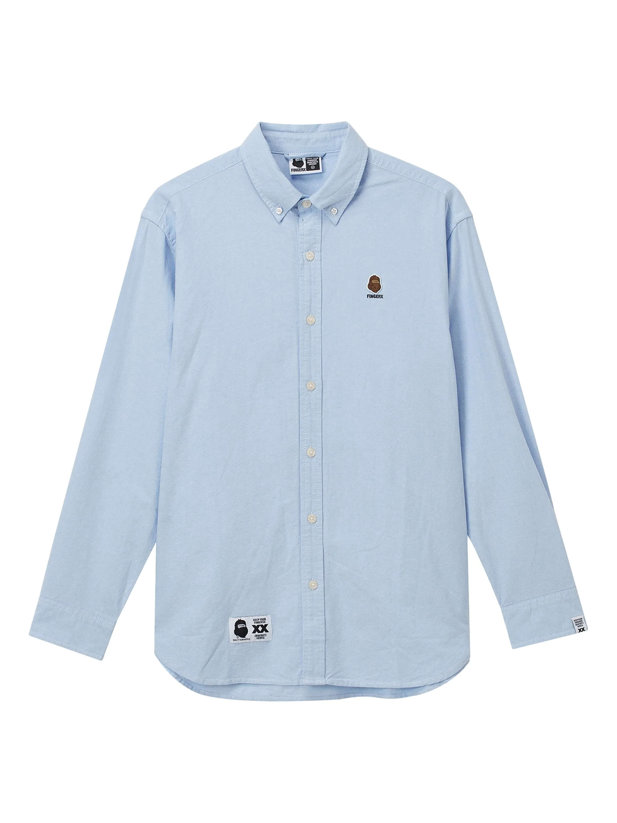 

Рубашка с нашивкой-логотипом Fingercroxx, синий