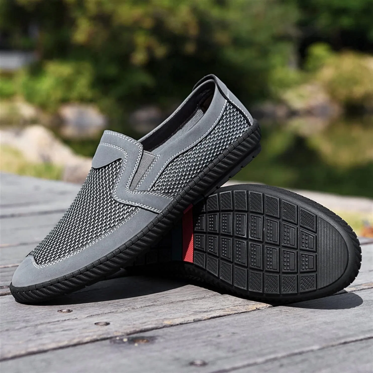 Лоферы дышащие Mens, Grey — фото 3