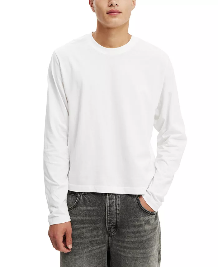 

Мужская укороченная футболка с длинным рукавом COTTON ON, белый