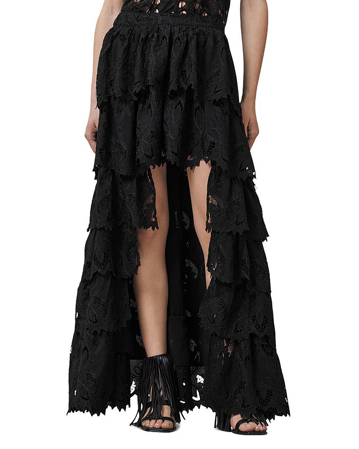 

Кавалерийская юбка с вышивкой ALLSAINTS, черный