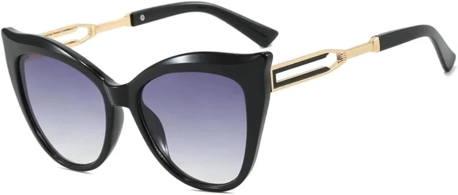 

Винтажные женские солнцезащитные очки «кошачий глаз» для женщин и мужчин, модные солнцезащитные очки большого размера с градиентным затемнением и защитой от УФ-излучения UV400 VVTWSSW, Black Grey