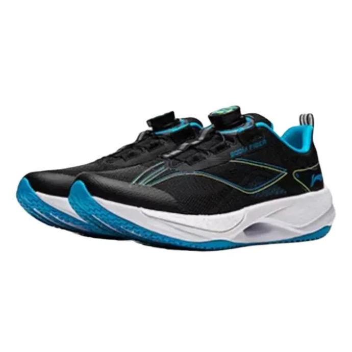 YOUNG Li-Ning YOUNG Super Light 21 нескользящие амортизирующие кроссовки для бега низкие детские черно-синие — фото 3