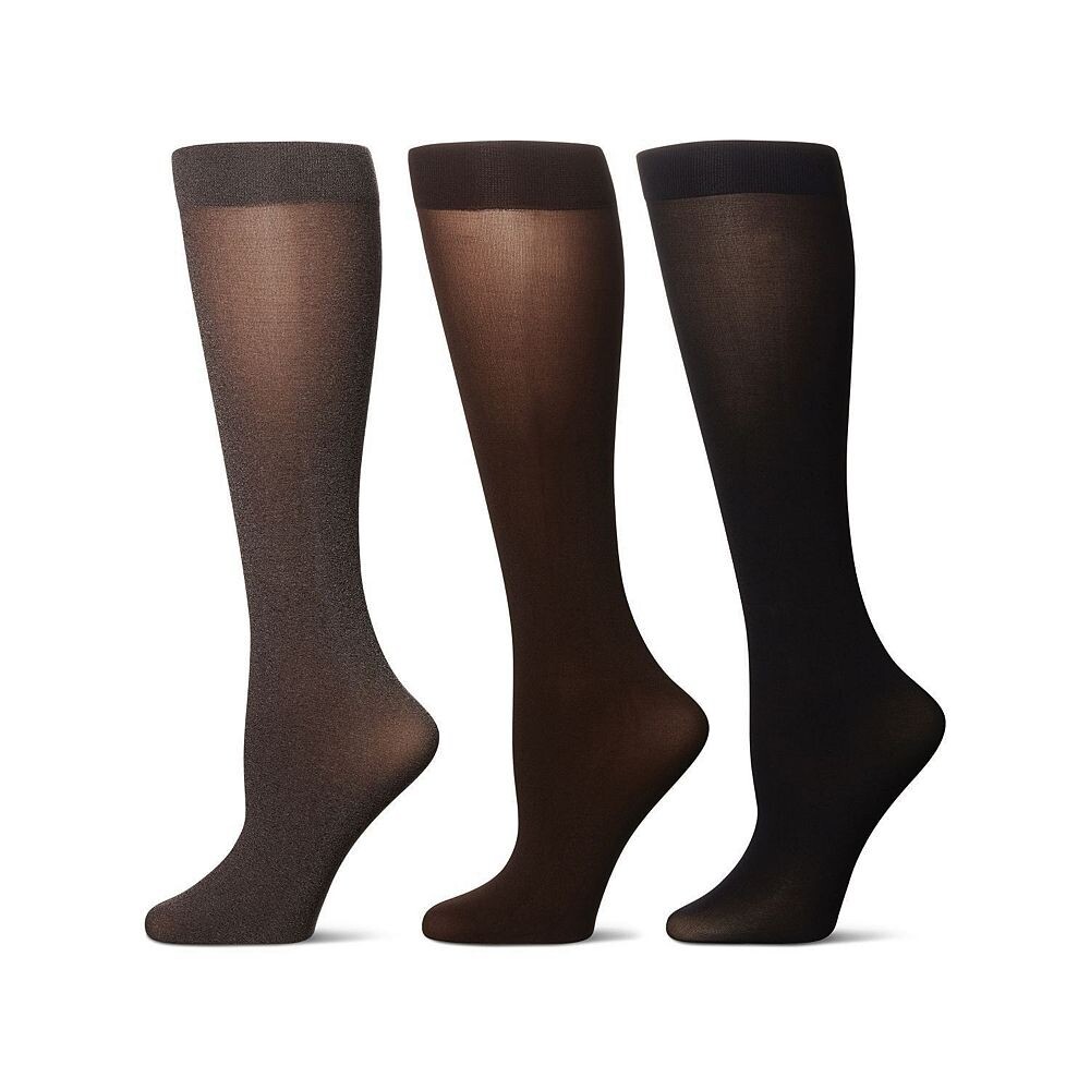 

Хизер/однотонные 3 пары брючных носков MeMoi, цвет Brown Heather Black