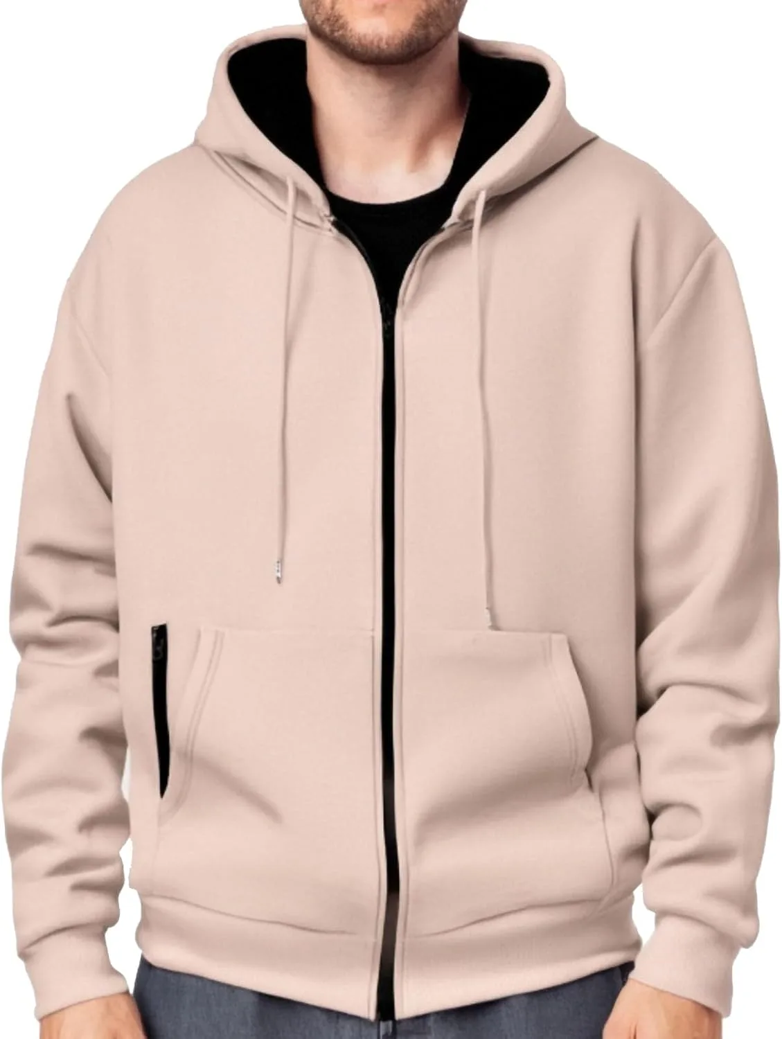 

Мужская зимняя толстовка с капюшоном на молнии