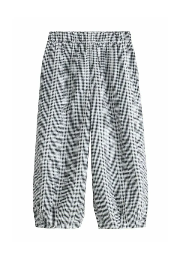 Брюки-Бочонки классического кроя без застежки Next, Black White Gingham