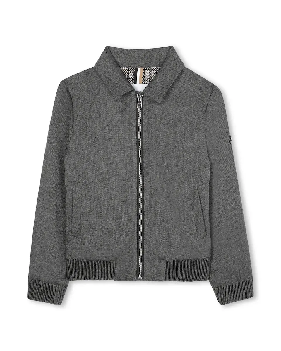 

Детская куртка к костюму на молнии BOSS Kidswear, темно-серый