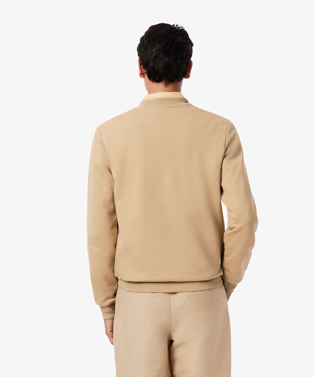 Мужская официальная толстовка Lacoste Essential с круглым вырезом, бежевый — фото 4