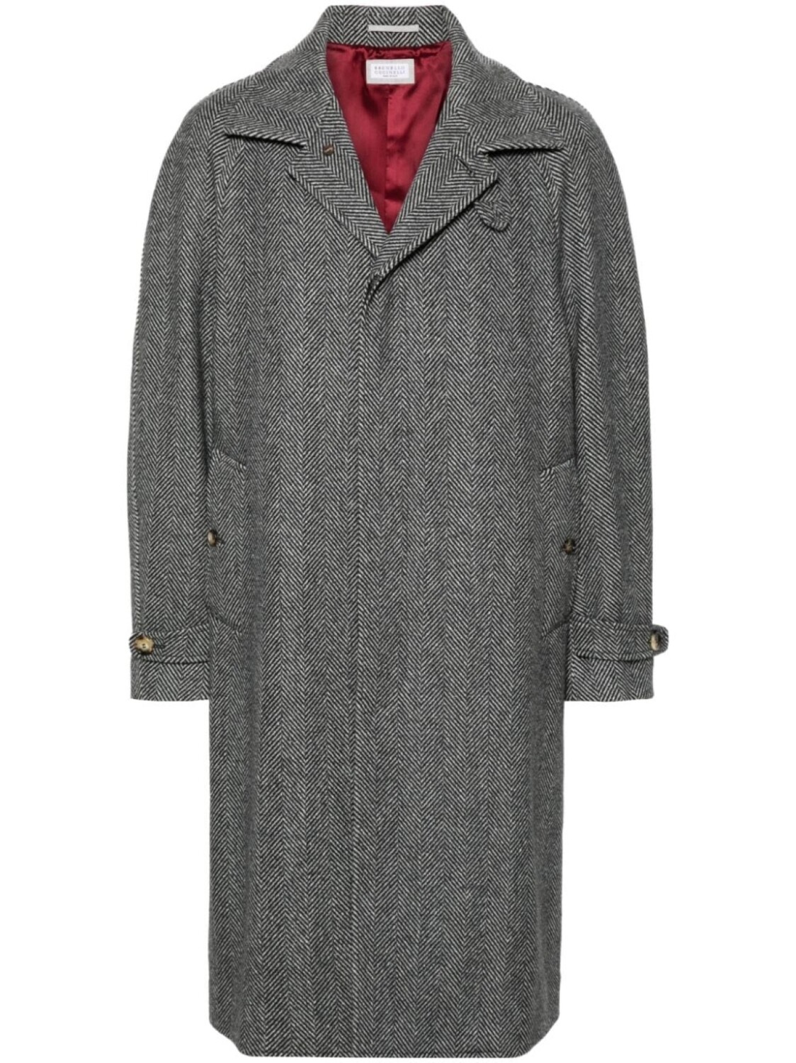 

Brunello Cucinelli тренч с узором в елочку, черный