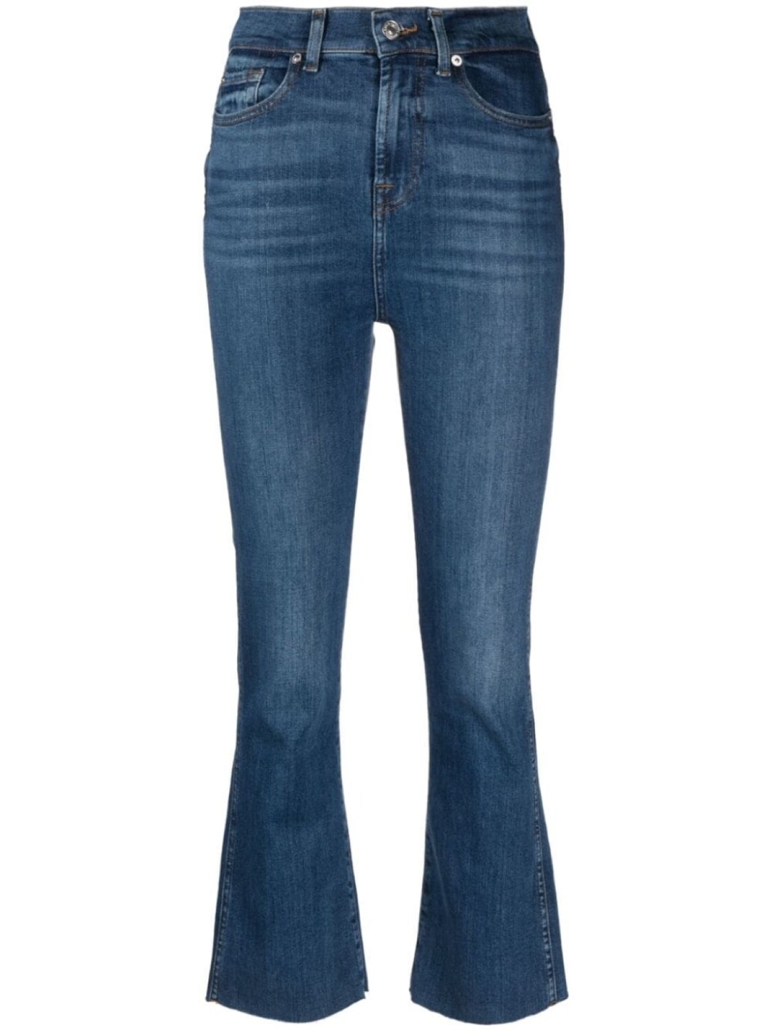 

7 For All Mankind укороченные джинсы с завышенной талией, синий
