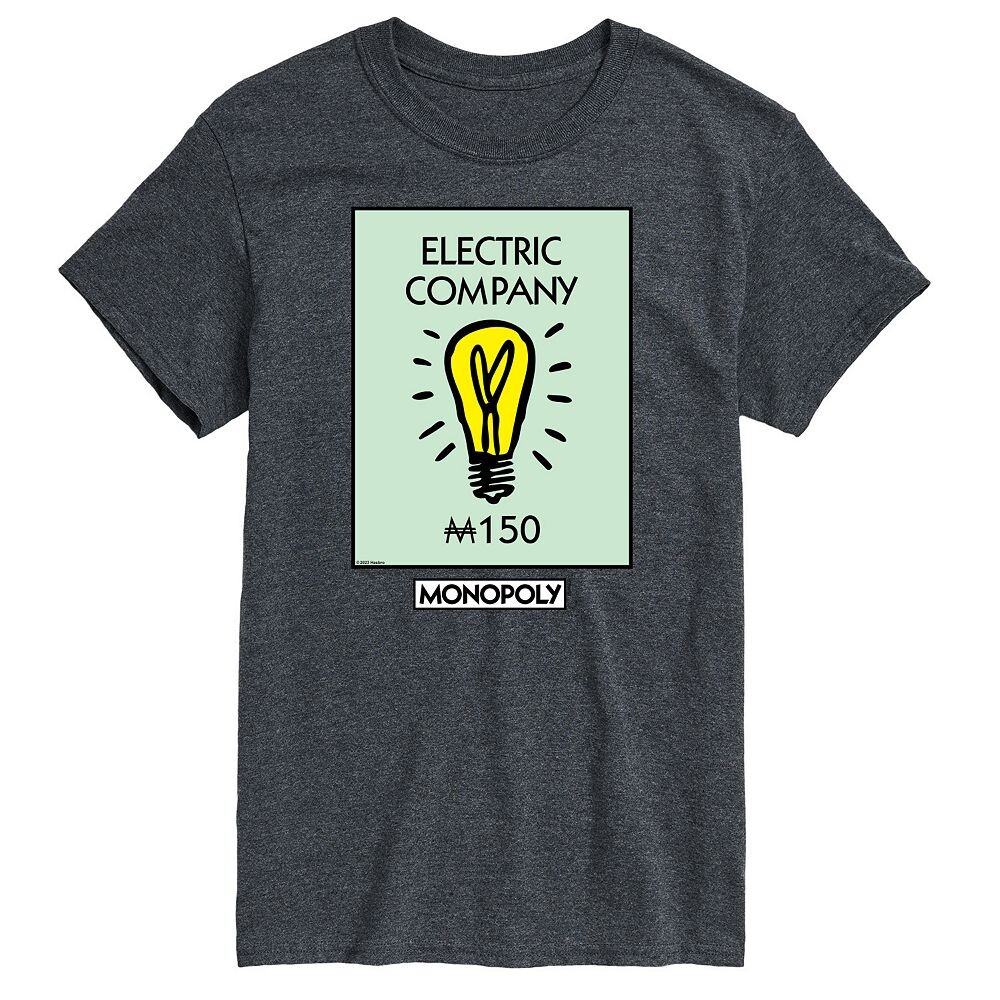 

Мужская футболка с рисунком Monopoly Electric Company Licensed Character, цвет Charcoal
