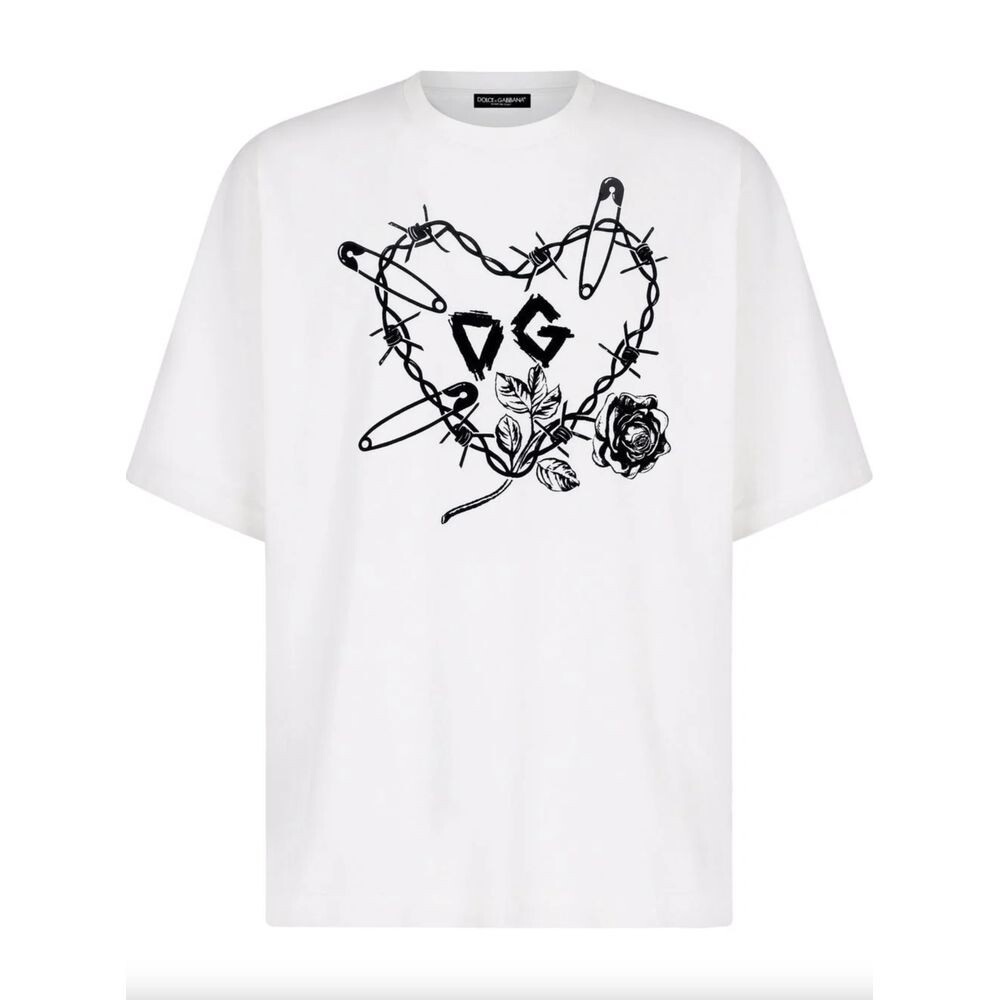 

Белая хлопковая мужская футболка Dolce & Gabbana