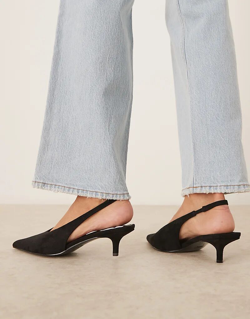 Туфли ASOS DESIGN Sydney с открытой пяткой и каблуком-рюмочкой, черные — фото 3