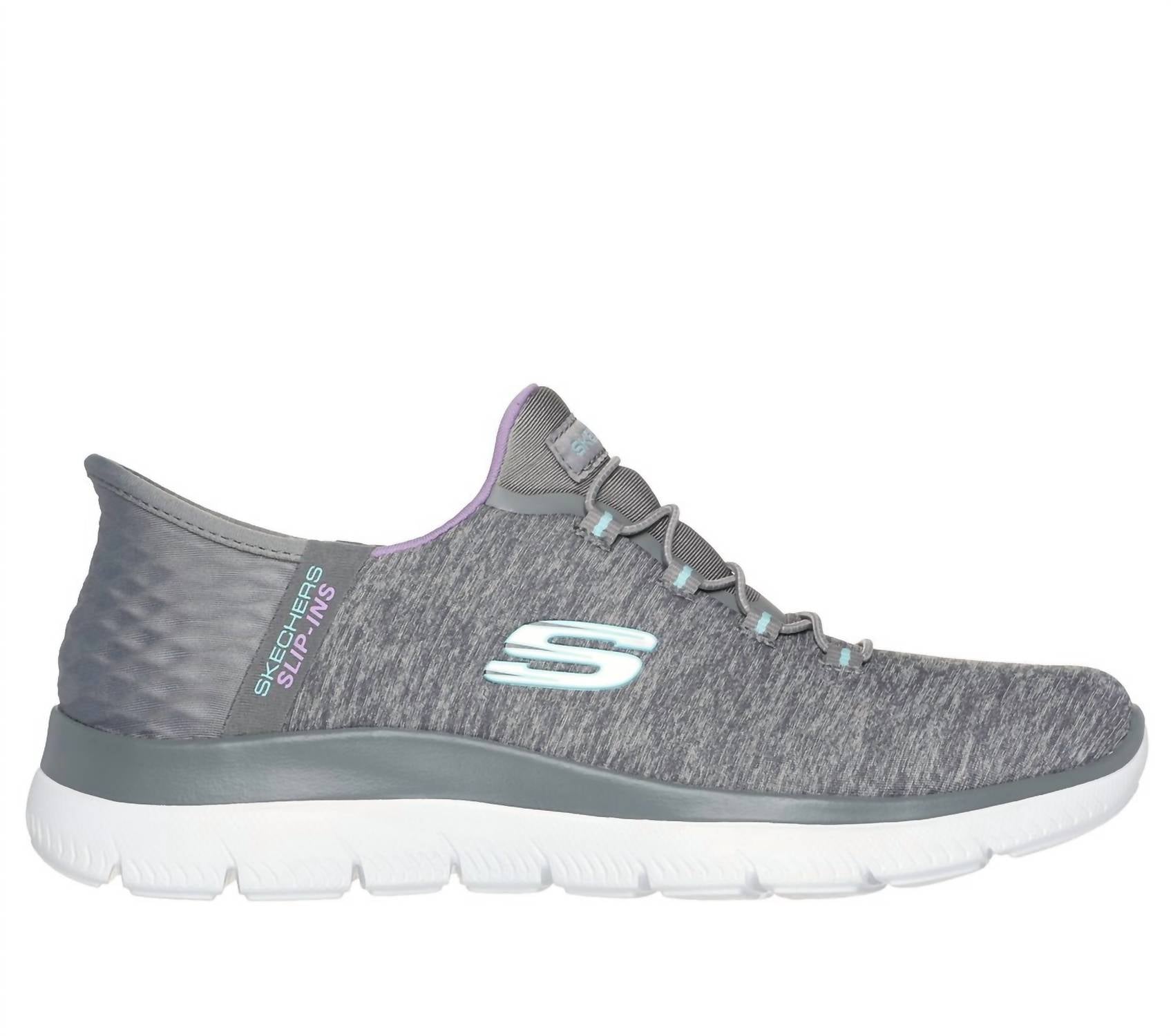 Женские кроссовки Dazzling Haze - средний размер, серый/мультиколор Skechers — фото 2
