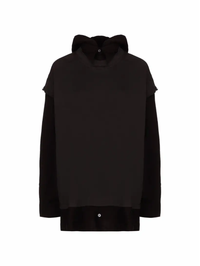 

Худи с эффектом многослойности MM6 MAISON MARGIELA, черный