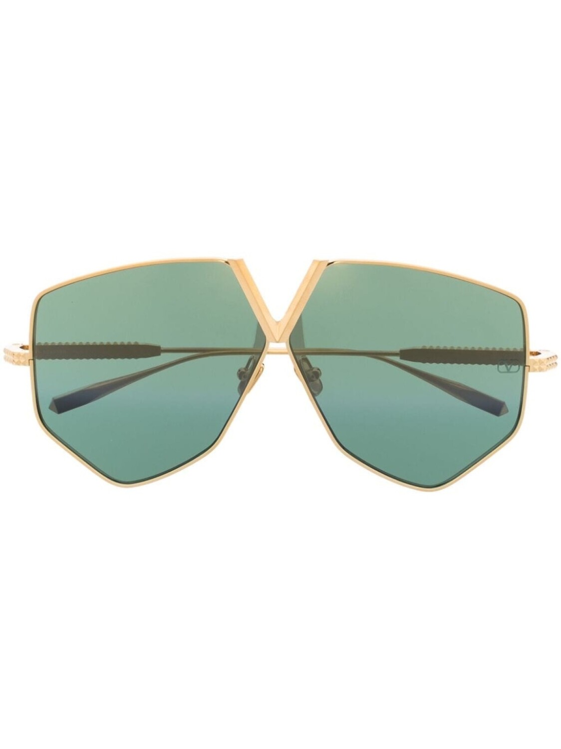 

Valentino Eyewear солнцезащитные очки в геометричной оправе, золотистый