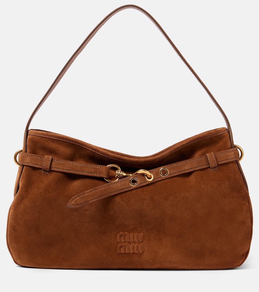 

Средняя плечевая сумка Aventure из замши Miu Miu, Rovere