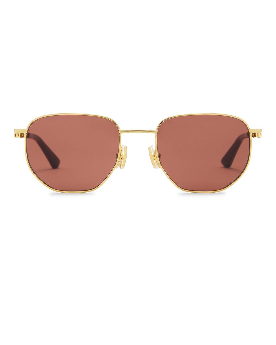 

Split Солнцезащитные очки Bottega Veneta, Gold & Brown