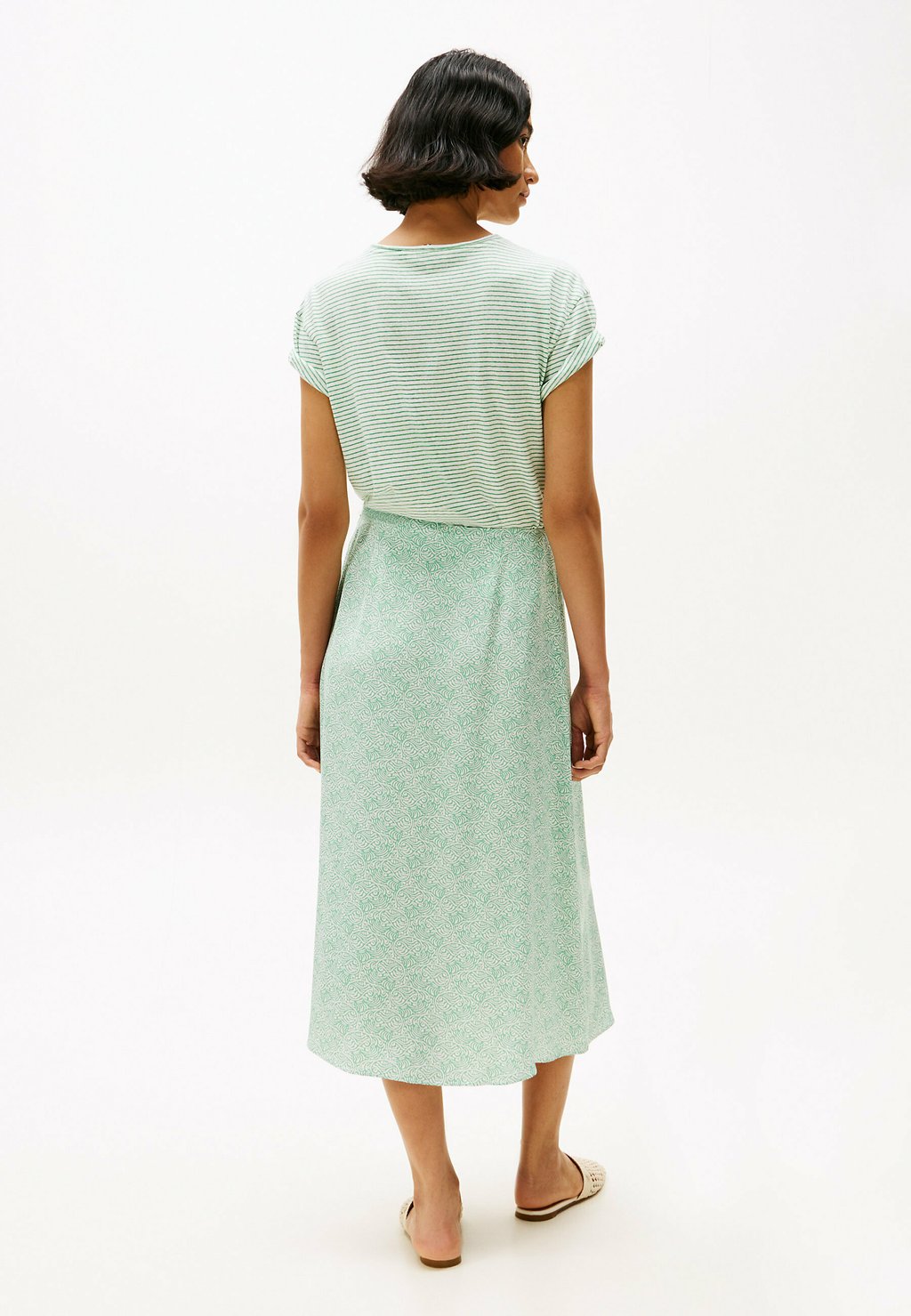 Юбка с запахом SATEEN - A-line skirt Tommy Hilfiger, светло-зеленый — фото 3