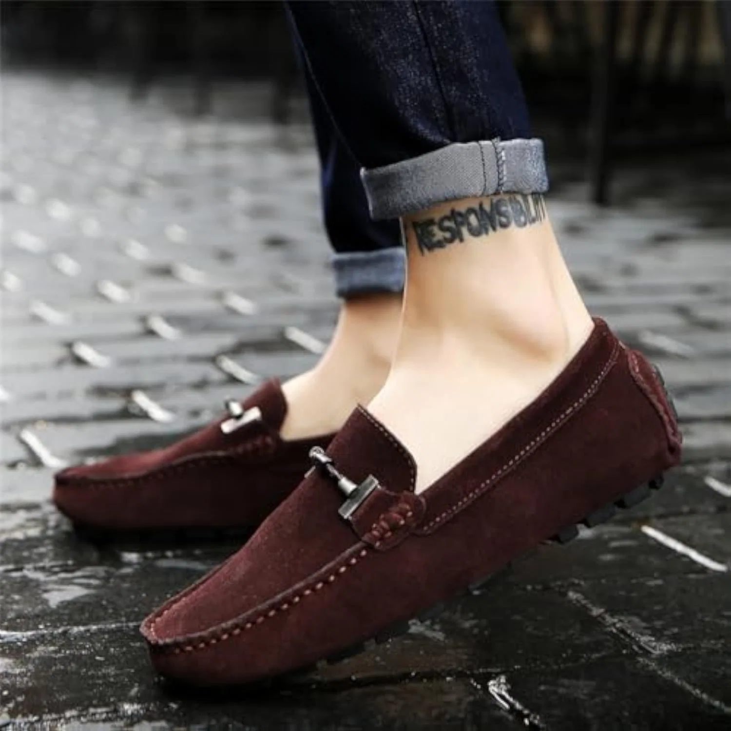 Мокасины из натуральной кожи, замшевые, Loafers, Coffee Zentavi — фото 2