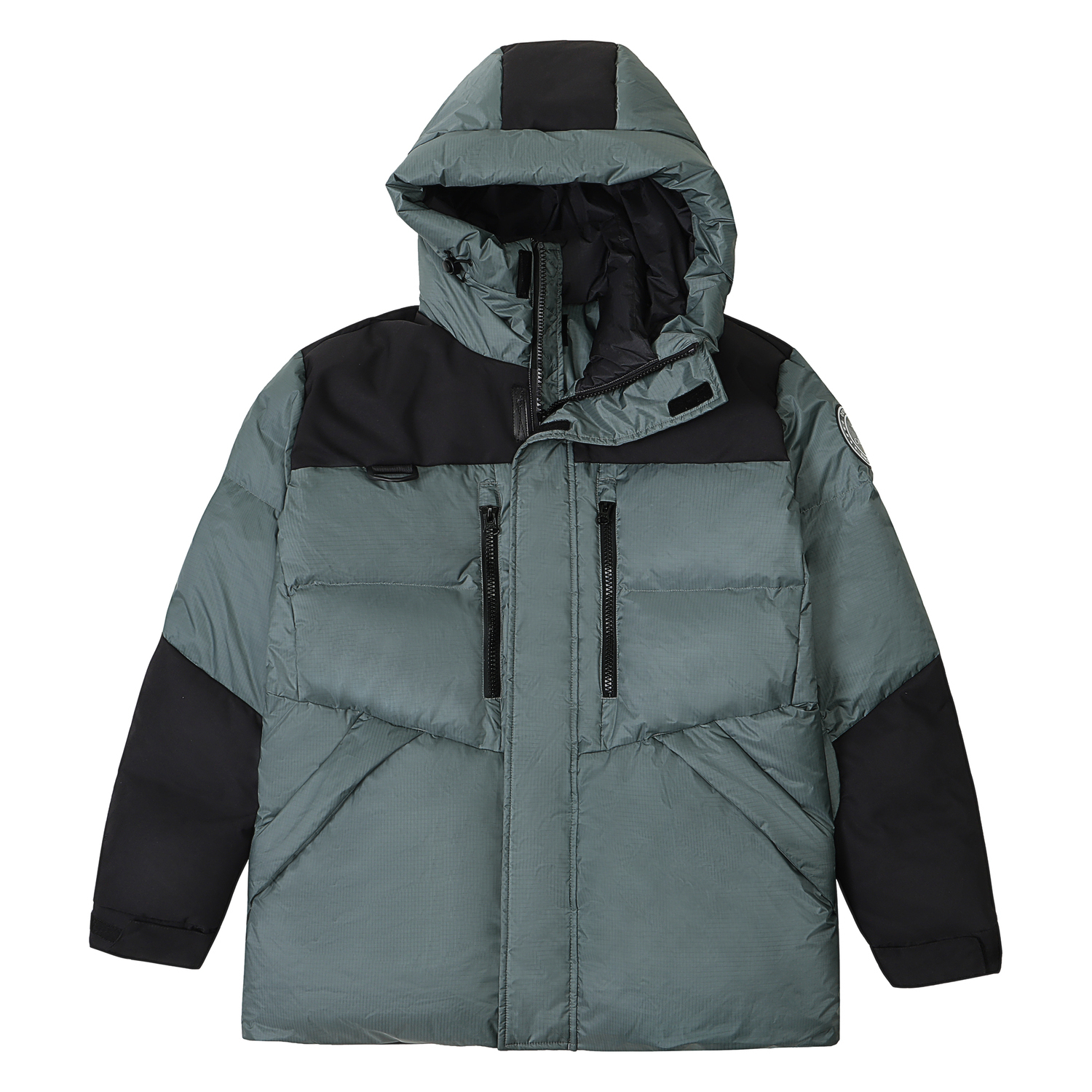 

Теплая флисовая серия пуховик мужской CAMEL, Морская зелень/Фантомный черный