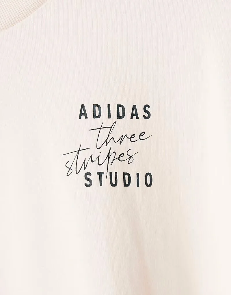 Футболка с длинными рукавами Adidas Performance Three Stripes Studios белого цвета — фото 2