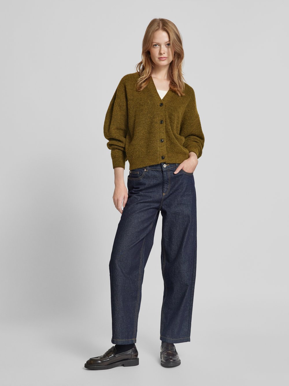 

Вязаный свитер с планкой на пуговицах Scotch & Soda, оливковый
