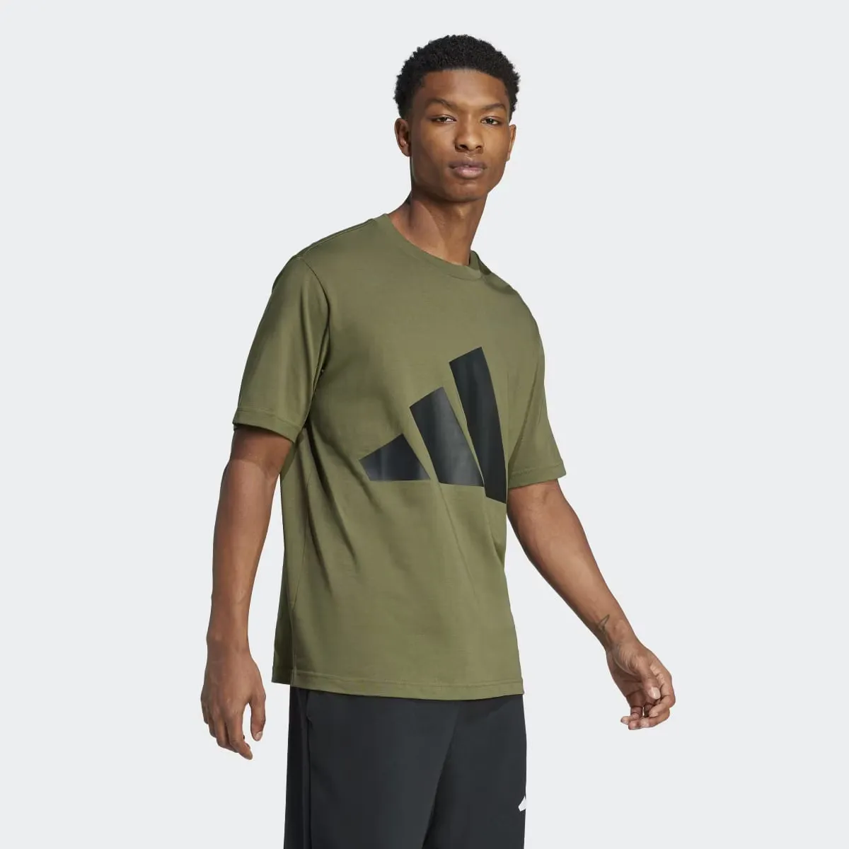 Футболка мужская Essentials Big Logo Adidas, зеленый — фото 4