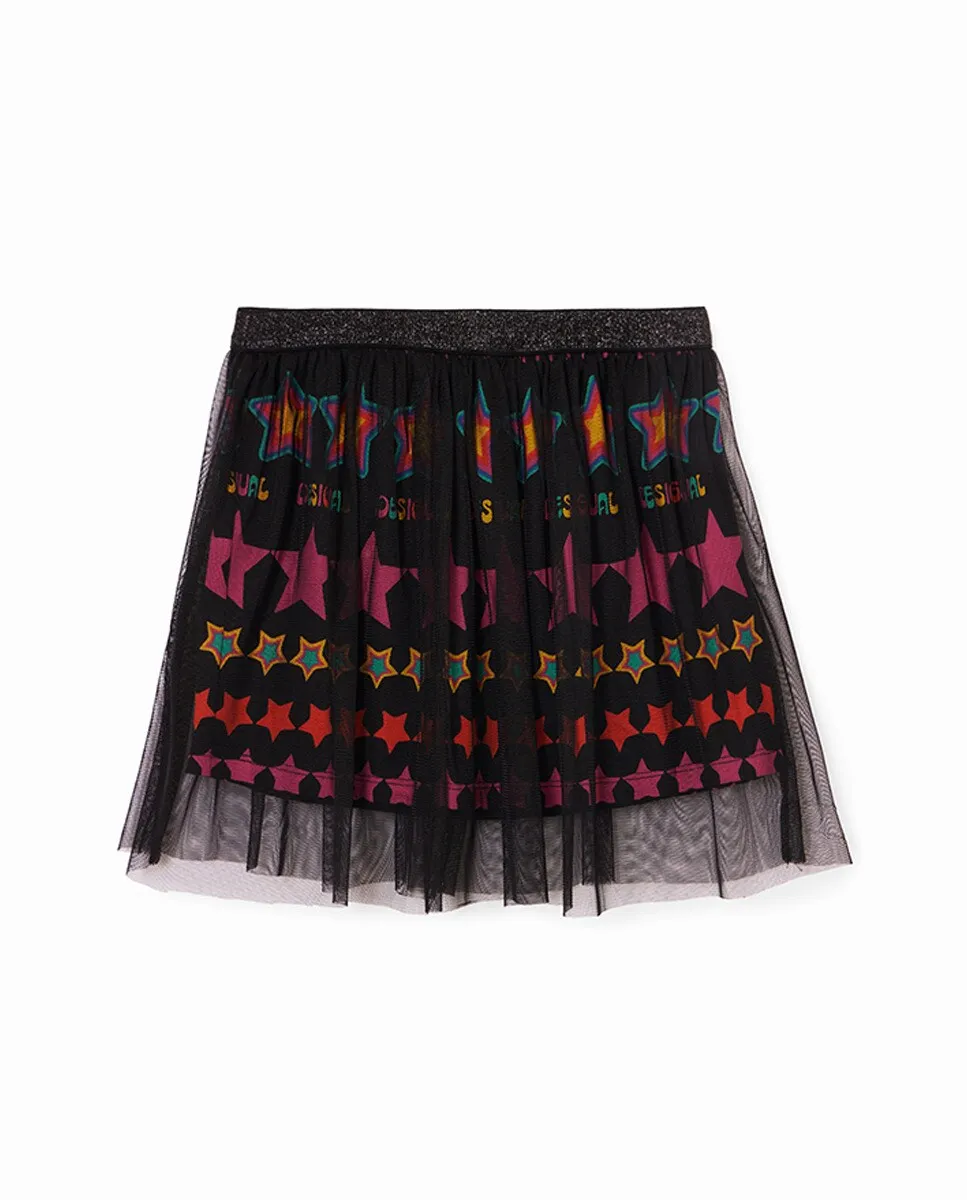 

Мини-юбка из тюля для девочки со звездами Desigual, черный