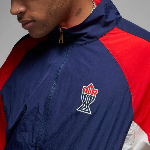Куртка Air Jordan x Trophy Room USA Woven Track Jacket 'Navy Red', синий — фото 3
