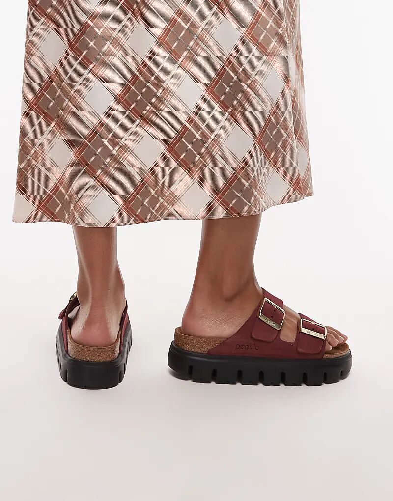 Массивные сандалии Birkenstock Arizona Papillio цвета «красный зинфандель» — фото 3
