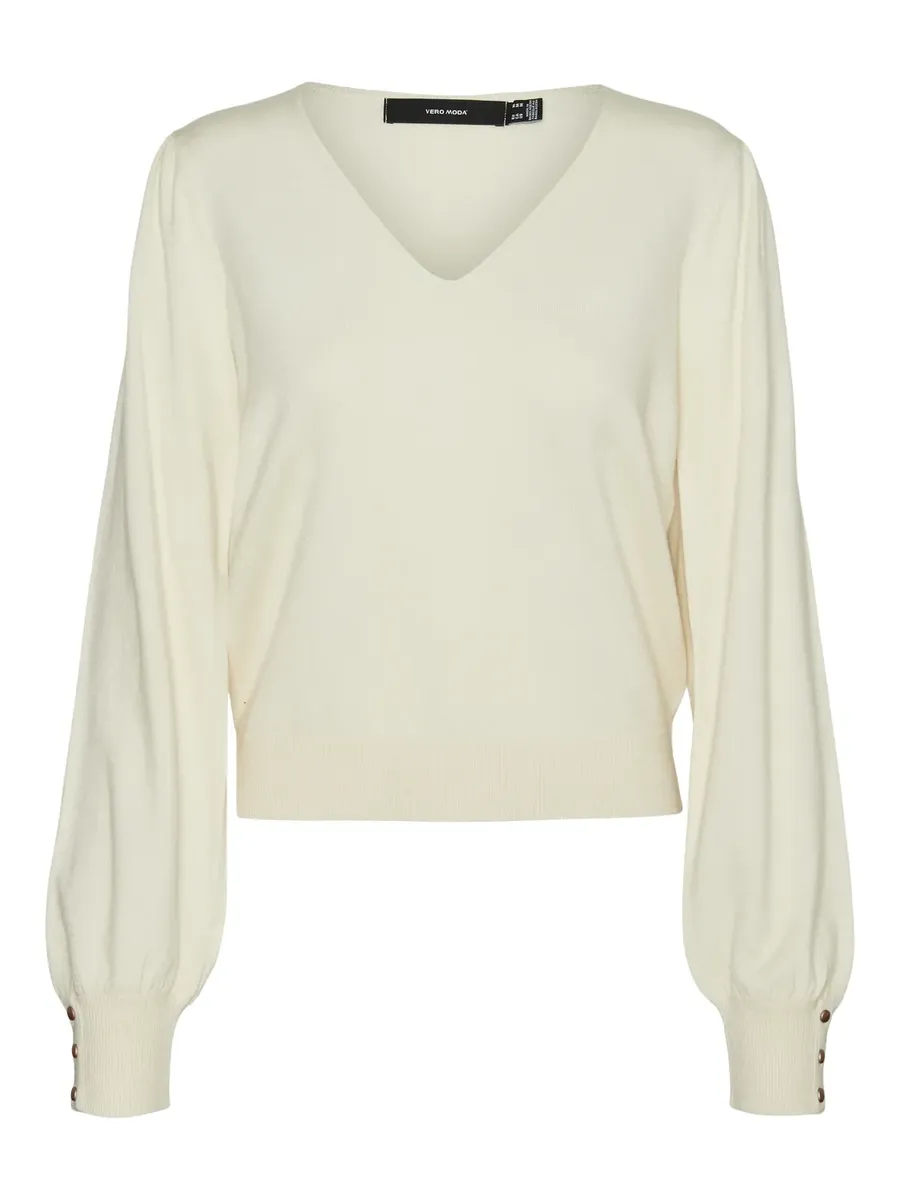 

Свитер Vero Moda с V-образным вырезом "VMHOLLYKARIS LS V-NECK PULLOVER GA BOO", цвет Birch Detail:W. Gold Buttons