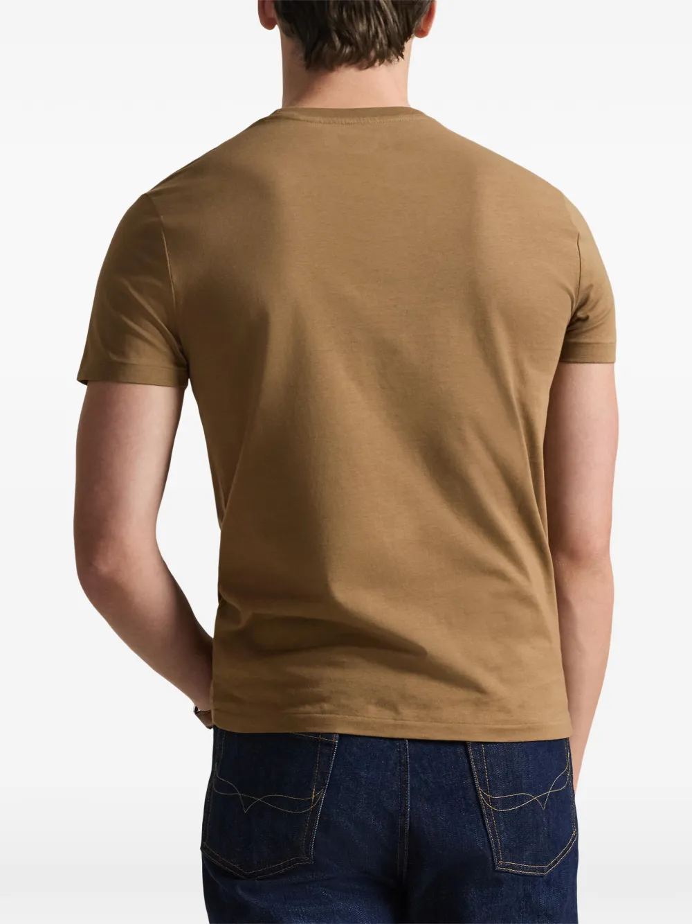 Футболка с круглым вырезом и индивидуальным приталенным кроем Polo Ralph Lauren, коричневый — фото 4