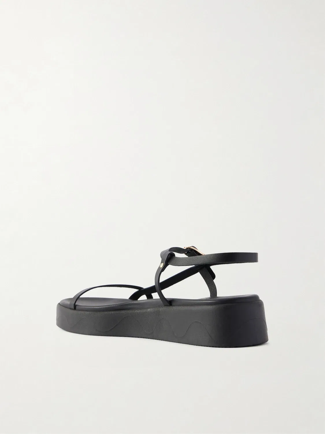 Сандалии на платформе кожаные Politia Ancient Greek Sandals, черный — фото 3