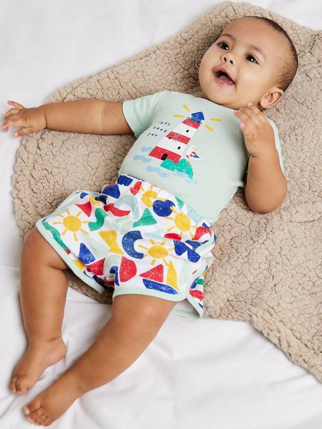 

Комплект боди и шорт с рисунком baby lighthouse Mini Cuddles, зеленый/разноцветный