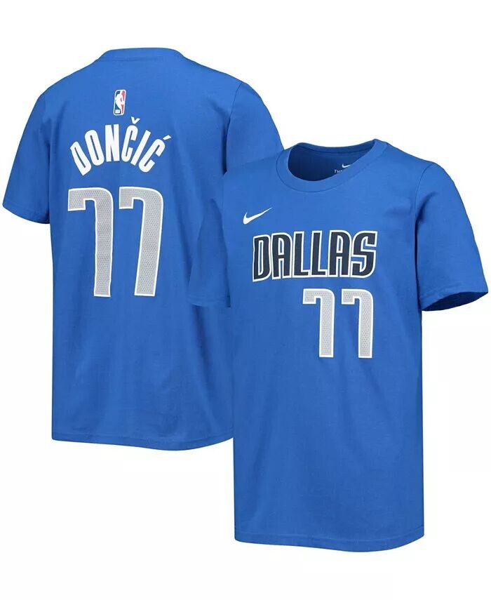 

Футболка с логотипом и номером команды Big Boys and Girls Luka Doncic Royal Dallas Mavericks Nike, синий