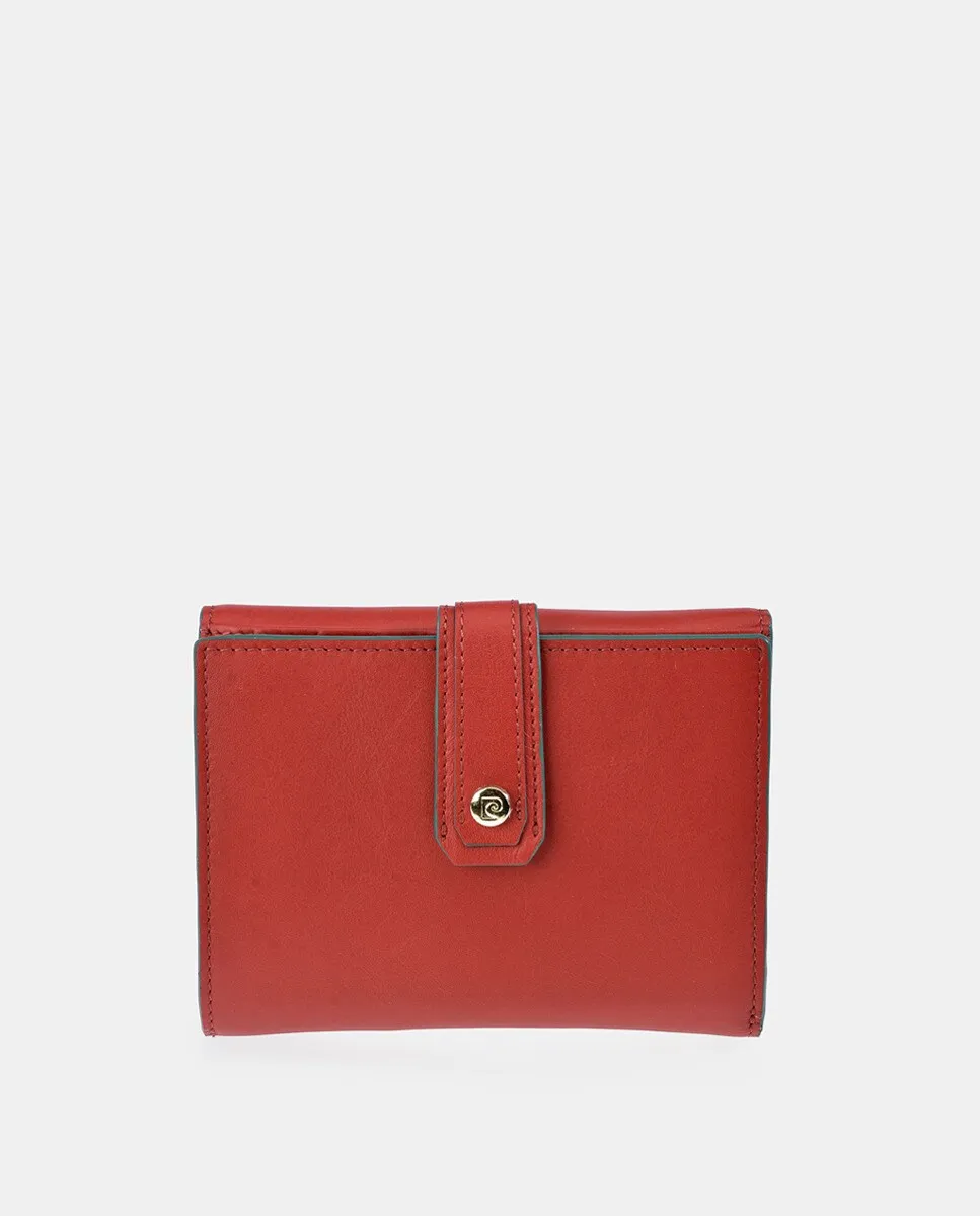 

Женский кошелек-кошелек из кожи черного цвета Pierre Cardin, красный