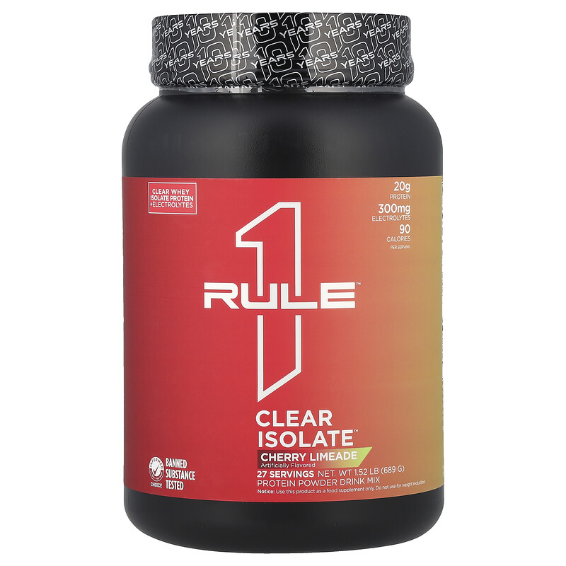 

Rule One Proteins, Clear Isolate , вишневый лаймад, 689 г (1,52 фунта)